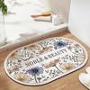 Alfombra de baño simple color crema antideslizante para el hogar absorbente de secado rápido borrable desechable de barro de diatomeas para el baño