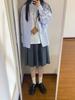 2024 Nueva Camisa Rayada Azul y Blanco Estilo Estudiante para Mujer Primavera y Otoño Japonesa Holgada de Manga Larga Apilada Chaqueta Camisera