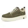 Zapatillas Casuales de Caña Baja con Suela Gruesa de Cuero para Primavera y Otoño, Estilo Coreano para Hombre, Transpirables, Antideslizantes, Zapatos Deportivos para Trabajar y Viajar