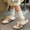 Versión de Piel de Vaca de Zapatos Cómodos de Suela Blanda, Zapatos de Entrenamiento Alemanes de Encaje Transpirables Finos de Verano, Zapatos Deportivos Casuales para Mujer
