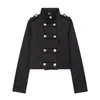 Fabricante mayorista de ropa para mujer transfronterizo 2026 nuevo chaqueta de moda estilo europeo y americano de doble botonadura chapada en oro