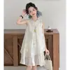 Vestido Chinês de Verão para Meninas Novo Modelo 2026 Vestido Hanfu Infantil para Crianças Maiores Roupa de Verão Novo Vestido Qipao Estilo Chinês