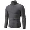 Tejidos de Punto para Hombre Exportación Transfronteriza Venta al por Mayor Otoño 2025 Nuevo Tejido de Punto para Hombre Puntada Delantera y Trasera Cuello Alto Ropa Interior de Punto