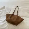 Bolsa Tote de Gran Capacidad de Alto Valor para Mujer, Bolso de Hombro Elegante de Color Sólido Retro, Bolso de Mano con Diseño Pequeño de Nicho para el Trabajo