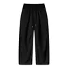 Pantalones Casuales de Pana Lavada con Parches Estilo Hong Kong de la Marca Trendy Nanxia para Hombre Moda Principios de Primavera Nuevos Pantalones Rectos con Cintura Elástica y Cordón