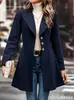 Abrigo de Lana de Color Sólido con Solapa, Ajustado, Estilo Nuevo Otoño e Invierno, Ropa de Mujer Transfronteriza de Amazon Europea y Americana 2026 (con forro)