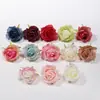 Cabezas de flores de rosa artificial de tela de seda de alta gama vintage, flores falsas multicolores, materiales para tocados y coronas hechos a mano DIY
