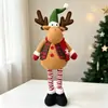 E-commerce Transfronteiriço Supermercado no Exterior Modelo Personalizado Natal Retrátil Pernas Longas Papai Noel Boneco de Neve Rena Boneca Ornamento
