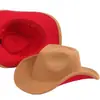 Chapéu de cowboy grande estilo europeu e americano chapéu de lã monocromático chapéu de aba larga para homens e mulheres chapéu de viagem ao ar livre vendas diretas da fábrica