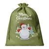 Bolsas de Arpillera Navideñas, Bolsas de Regalo para Fiestas Infantiles, Bolsas de Dulces de Lino con Cordón, Bolsas de Empaque de Regalo de Muñeco de Nieve Navideño