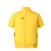 Roupas de Trabalho Casuais de Verão Resistentes ao Desgaste, Coletes Respiráveis com Ar Condicionado de Verão para Homens e Mulheres, Roupas com Ventilador de Ar Condicionado, Conjunto de Tops de Manga Curta