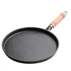 Sartén Plana de Hierro Fundido Engrosada, Sartén para Hotcakes, Sartén Doméstica para Pizza, Sartén Antiadherente, Plancha para Hotcakes, Sartén para Hotcakes con Agarre Manual, Plancha para Hotcakes