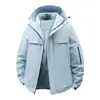 Otoño Invierno Nueva Moda Cortavientos Chaqueta de Algodón Chaqueta con Capucha para Hombre Marca de Moda Mangas con Cremallera Decoración Chaqueta Holgada para Hombre