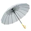 Paraguas Antitormenta, Fresco y Sencillo, Color Degradado, Mango Largo, Doble Propósito para Sol y Lluvia, Recubrimiento Negro Minimalista, Protección UV, Paraguas Recto con Mango Curvo