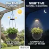 Luz para maceta de jardín alimentada por energía solar que se enciende automáticamente por la noche, a prueba de lluvia, para decoración de jardín de villa, decoración de césped, luz colgante