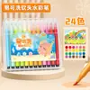Plumones de Acuarela Lavables de Color Verdadero para Estudiantes y Niños Pequeños Pinceles de Mango Triangular 12/24/36 Colores Plumones de Acuarela