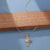 Nueva cadena de clavícula de lujo estilo coreano, collar versátil de acero de titanio de moda para mujer, colgante simple clásico de circón, accesorio versátil