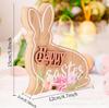 Conejo de Pascua Figura Decorativa de Conejo de Madera Rústico Granja Adecuado para Centro de Mesa de Fiesta Navideña Adorno Pintado