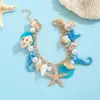 Moda Transfronteriza Estilo Resort Hawaiano Estrella de Mar Oceánica Estilo Bohemio Tobillera de Concha de Caracola y Estrella de Mar para Mujer