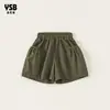 Ropa Infantil Yingsibo Verano Nuevo Color Sólido Pantalones Casuales Pantalones Cargo para Niños Pantalones Infantiles Color Sólido Shorts para Niñas