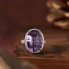 Anillo Grande de Amatista y Citrino Natural por Quilate para Mujer, Plata S925, Popular en Xiaohongshu y Transmisiones en Vivo de Douyin, Joyería de Piedras Preciosas Más Vendida