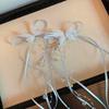 Ballet de Ensueño ~ Cinta Retro Francesa Perla Borla Larga Mariposa Pasador de Pelo Femenino Estilo Ballet Dulce Par de Accesorios para el Cabello