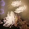 Cerimônia de Casamento Pétalas de Casamento Luzes Luminosas para Corredor de Casamento Palco Arte em Ferro Cenário Tecido para Fundo