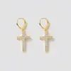 1 Par de Aretes Nuevos Estilo Coreano Ins con Aros Completos de Diamante, Versátiles para el Trabajo, Elegantes Aretes Chapados en Oro, Suministro de Joyería