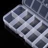Caja de Almacenamiento de Plástico de Diez Compartimentos para Organizar Joyería, Cuentas Transparentes, Accesorios Electrónicos, Botones y Cuentas de Hilo