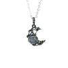 Collar con colgante de piedra lunar con incrustaciones de luna bohemia vintage transfronteriza, joyería de moda europea y americana para mujer
