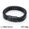 Kalen Joyería Estilo Europeo y Americano Sencillo y Único Tejido Doble Fila Reversible Hueso de Dragón Hebilla Plana Acero Inoxidable Pulsera Fresca y Elegante para Hombre