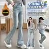Pantalones vaqueros acampanados para niña, estilo 2026, colección de invierno, pantalones de corte bootcut para niños, elegantes y ajustados para niñas mayores