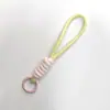 Cordón para Teléfono Anudado con Bloques de Color, Llavero Creativo Tejido a Mano con Cuerda Corta DIY, Cuerda Colgante Desmontable Anti-Pérdida