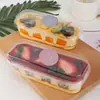 Caixa de Biscoitos de Farelo de Leite de Soja Mil Camadas Sorvete de Frutas Bolo Pincelado Caixa de Embalagem Retangular Transparente