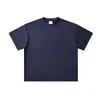 Camiseta de Manga Corta con Hombros Caídos y Cuello Redondo de Hilo Simple 21, 230g Algodón Puro para Hombres y Mujeres, Color Sólido Versátil Ropa de Grupo Camisa Cultural