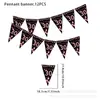 Banderines Triangulares con Temática de Edad en Negro y Rosa Disponibles para Suministros de Fiesta Navideña, Banderines Decorativos de Cumpleaños, Decoración del Ambiente del Lugar