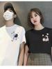 Ropa de Verano para Parejas Estilo K para Estudiantes 2025 Nuevo Estilo Hong Kong Camiseta de Manga Corta Cuello Redondo Holgada Casual Top Estilo Occidental Moderno
