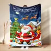 Manta de Franela Navideña Transfronteriza TEMU Manta de Forro Polar para Oficina Manta para Siesta de Papá Noel