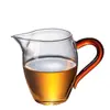 Taza de vidrio de borosilicato alto con asa taza justa pico de halcón asa transparente té mar preparación casera de té taza de hombre accesorios para juegos de té taza de té