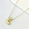 Collar Colgante de Globos Gorditos Lindos 26 Letras Inglesas Circón Microincrustado Simple Versátil para Mujer