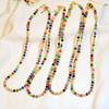 Collar hecho a mano de estilo ins europeo y americano retro de color mixto con piedras semipreciosas para mujer, diseño de nicho, sentido del diseño, cadena dorada para clavícula al por mayor