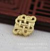 Hongxing DIY Joyería Cobre 24K Color Oro Conservante 15*12*5mm Nudo Chino Cuentas Espaciadoras con Agujero Pasante Material Hecho a Mano B1082