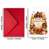 Compra directa transfronteriza: Tarjetas de felicitación temáticas de pavo de Acción de Gracias con sobres, con mensajes divertidos y creativos, perfectas como regalo o para dejar un mensaje