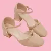 Sandalias de Punta Nueva de Comercio Exterior para Primavera y Verano Zapatos de Mujer Tacón Grueso con Tacones Altos