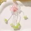 Doce Verão Fresco Franja Lírio-do-vale Cluster de Flores de Cristal DIY Primavera Verão Menta Mambo Brincos Presilhas para Cabelo Acessórios de Cabelo