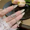 Colar de Pérola com Zircônia Super Brilhante Estilo Ins Feminino Corrente de Clavícula Popular Acessórios de Corrente para Suéter com Laço e Franja