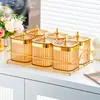 Conjunto de Potes de Tempero Levemente Luxuoso Estilo Ins, Caixa Organizadora de Plástico Doméstica para Temperos, Utensílios de Cozinha Pote Garrafa de Sal