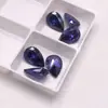 Gema Azul Tanzanita Forma de Lágrima Piedra Suelta Colgante Incrustación con Zircón Sintético Forma de Pera Lágrima de Zafiro Azul Profundo Piedra de Incrustación