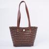 Bolso Tejido Nuevo Correa de Bambú Cesta Tejida Marrón Bolso Seis Colores Tejido Diagonal Bolso Cesta de Verduras