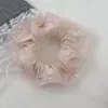 Encaje Estilo Bosque Dulce Versátil Tela Crema Lunares Coleta Lazo para el Cabello Accesorio para el Cabello Lazo Elástico para el Cabello Lazo de Intestino Pequeño para Mujeres